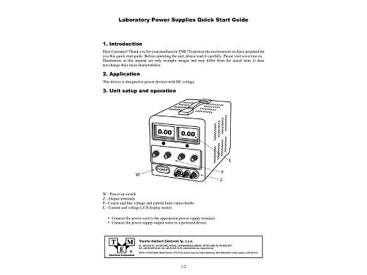 Захранване: лабораторен;