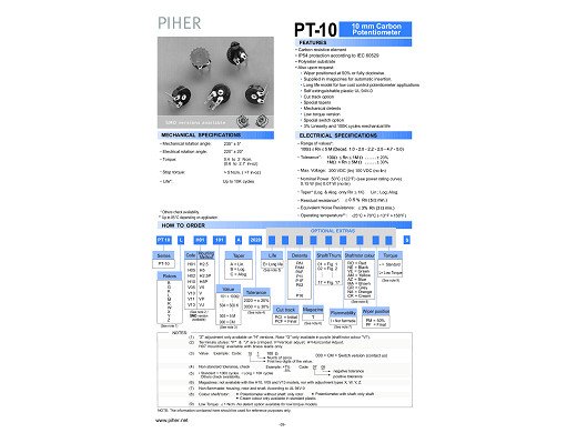 Потенциометър 2.5Kohm IPMKV PT10 ver