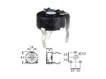 TRIMMER POT 300ohm PT6 HOR