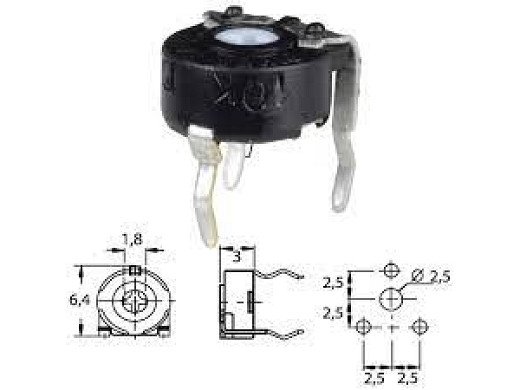Потенциометър  300ohm PMMH PT6 hor