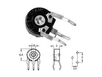 TRIMMER POT 500Kohm PT6 VER