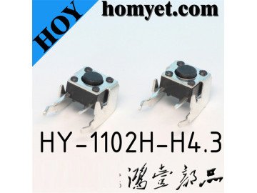 Tact Switch 4P 6x6x4.3mm Horizontal
