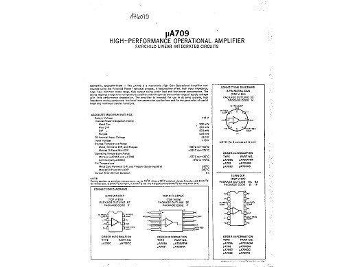 Интегрална схема UA709PC