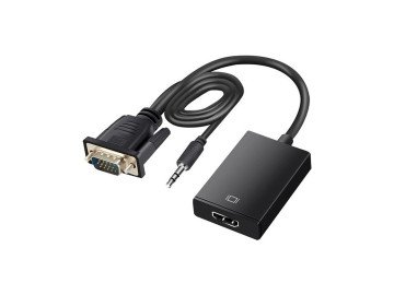 Еднопосочен VGA към HDMI преобразувател адаптер за връзка с аудио изход