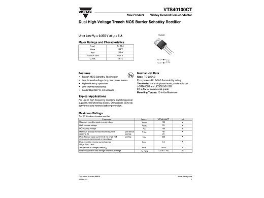 Диод VTS40100CT  TO-220