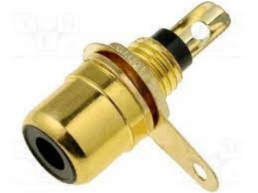 Женски RCA конектор за монтаж на черен панел