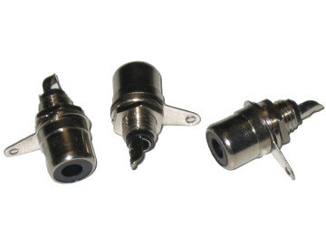 Женски RCA конектор за монтаж на черен панел;
