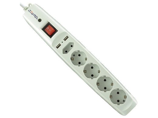 РАЗКЛОНИТЕЛ 4-ka+1-ца+2usb  2m pm-17594