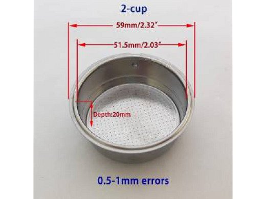 Цедка с двойно дъно за две кафета за кафе машина Neo, Elite, Delonghi