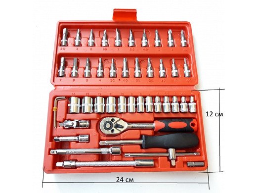 Комплект гаечни ключове с тресчотка от 46 части 1/4 Комплект комбинирани инструменти за ремонт на автомобили
