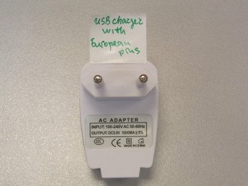 Адаптер  USB CHARGER WITH EUROPEAN PINS