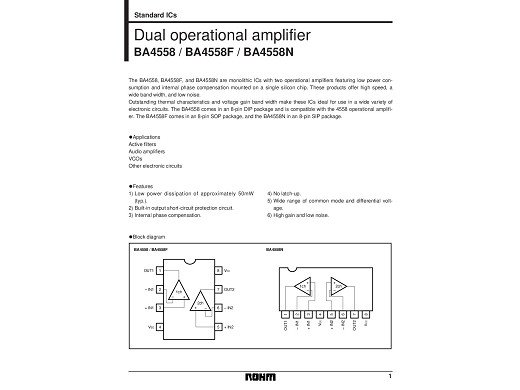Интегрална схема  BA4558N SIP-8