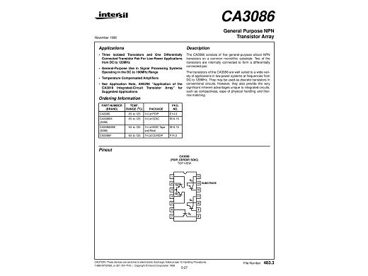 Интегр.схема  CA3086