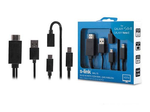 Кабел CABLE MHL-75 SAMSUNG S2/S3/S4 NOTE1/2 TO HDMI