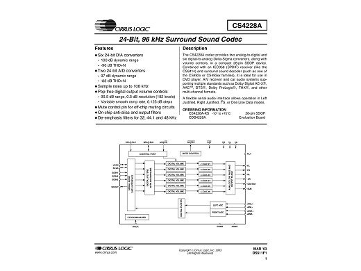 Интегрална схема  CS4228A KSZ SSOP-28
