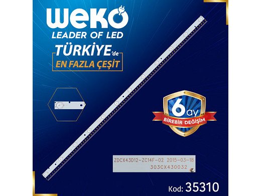 Edge LED подсветка 1 (един) брой ZDCX43D12-ZC14F-02 - 303CX430032