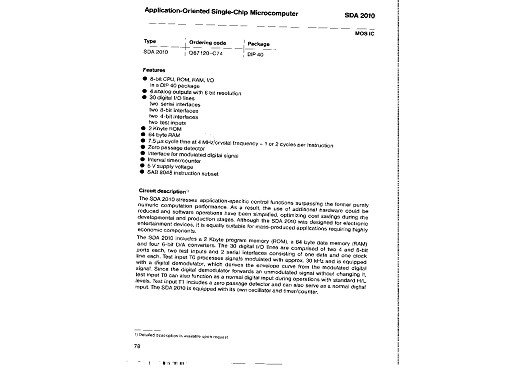 Интегрална схема  SDA2010-A002