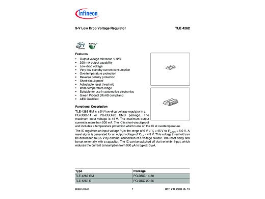 Интегрална схема TLE4262G SOP-20