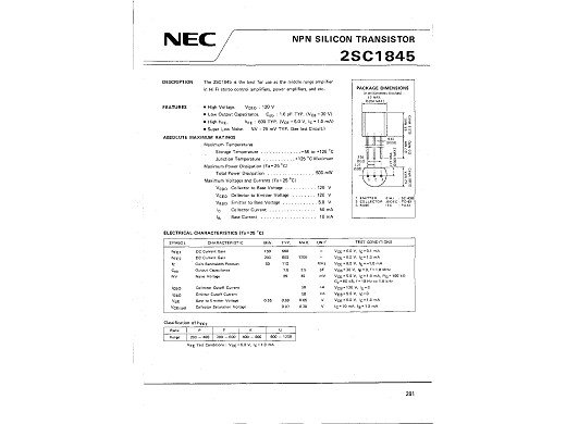 Транзистор 2SC1845