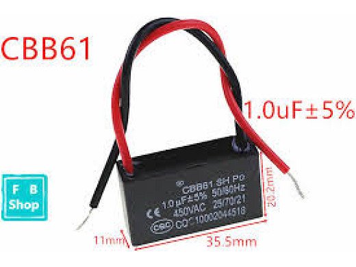 Кондензатор  1MF 450V AC 50 60HZ CBB61  с кабел