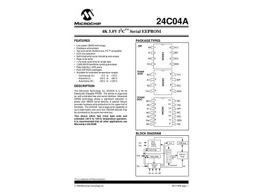 Интегрална схема 24C04N SO-8