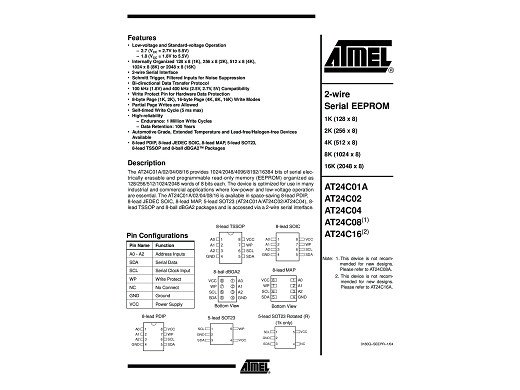 Интегрална схема  24C16A-10PU-2-7/WP DIP-8