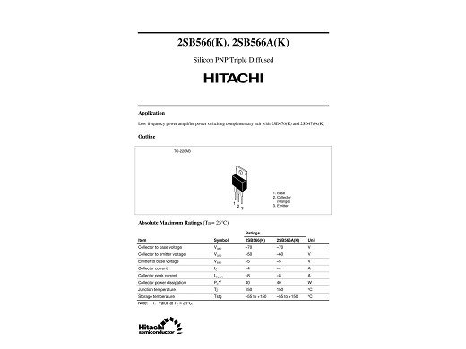 Транзистор 2SB566 TO-220