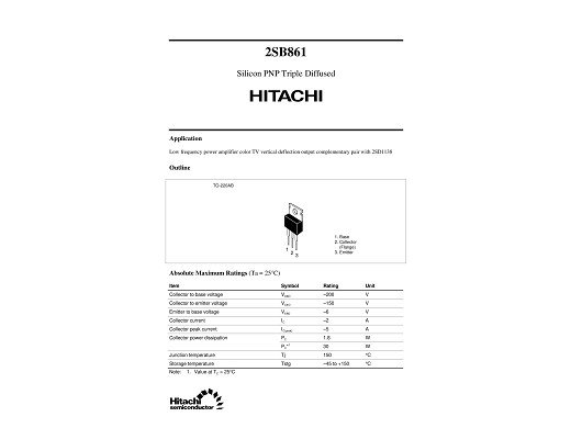 Транзистор 2SB861 TO-220