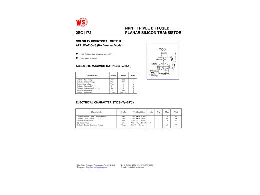 Транзистор 2SC1172 TO-3