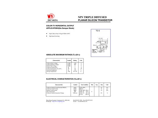 Транзистор 2SC1413 TO-3