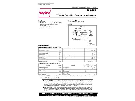 Транзистор 2SC3552 TO-3P