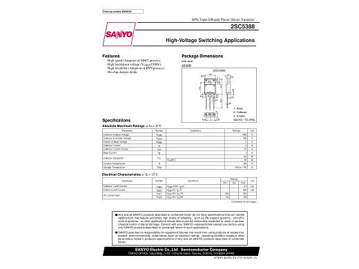 Транзистор 2SC5388 TO-3PF
