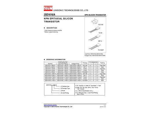Транзистор 2SD1616A(ZTX715) TO-92