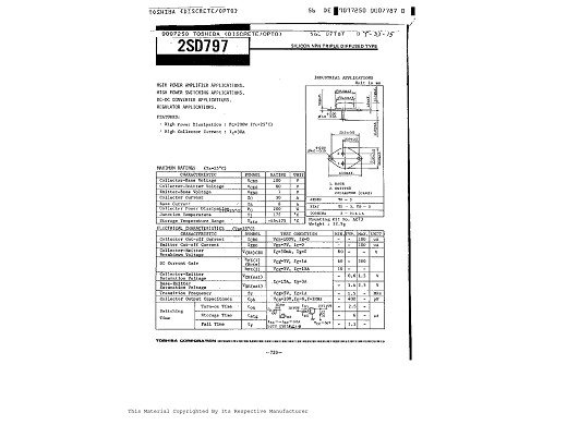 Транзистор 2SD797 TO-3