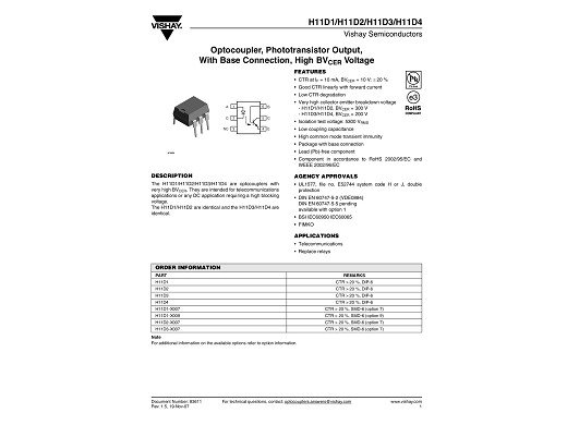 Интегрална схема  H11D1 DIP-6