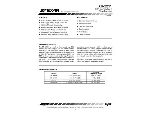 Интегрална схема  NJM2211D XR2211CP