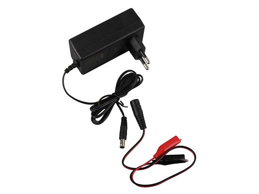 Зарядно устройство за батерии  14.4 V - 2 A с накрайник 5.5*2.5 мм и адаптер тип „крокодил“
