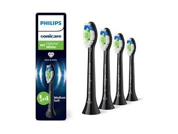 HX6064-b/w Стандартна глава Diamond Clean за звукови четки за зъби (черна,бяла) - 4 бр./оп.