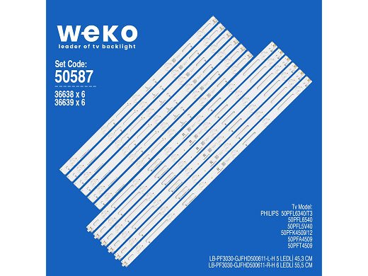 Диодни ленти комплект 12 бр/pcs LB-PF3030-GJFHD500611-L-R