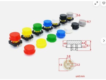 Knob round for tact swich 12x12mm
