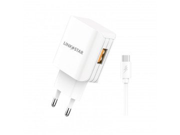 ADAPTER FAST CHARGER 5V 3A USB-A+CABLE TYPE-C