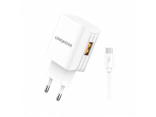 Адаптер ADAPTER FAST CHARGER 5V 3A USB-A+CABLE TYPE-C TC-9