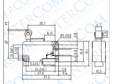 Microswitch SNAP KW1-103-6 + short arm + Roller