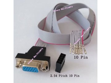 10-pin DIL socket 15-pin D-sub male VGA Flex Cable