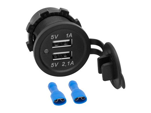 Бързо зарядно устройство за автомобил 2xUSB TYPE-A 2.0 5V 2.1A ic-166c
