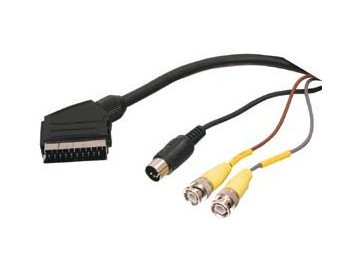 CABLE SCART to 2x BNC and 5-pin DIN 1.5m