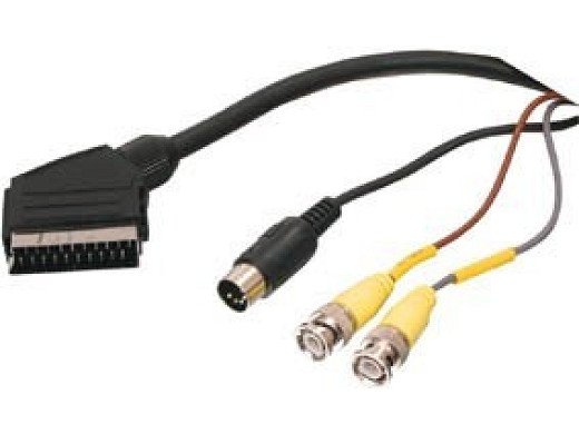 Кабел SCART към 2x BNC и DIN 5-Pin 1.5m