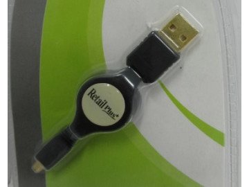 CABLE-160 USBA RETRAC Mini USB 4pins 1.2m