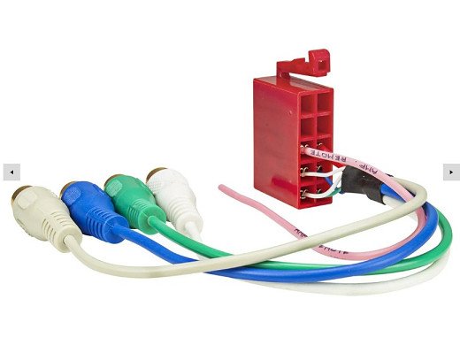 LINE-Out ISO socket 10-pin to RCA 4-channel with remote, plated RCA sockets
