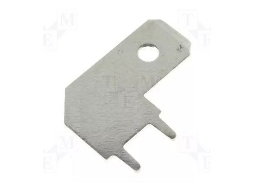 FS1573 Terminal: flat; 6.3mm; 0.8mm; male; THT; brass; tinned; angled 90°